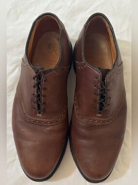 Allen Edmonds Men’s 9.5 Brown Leather Brogue Oxford Dress Shoes Made in USA
